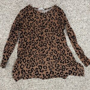 Tickled Teal Leopard Print Long Sleeve Top